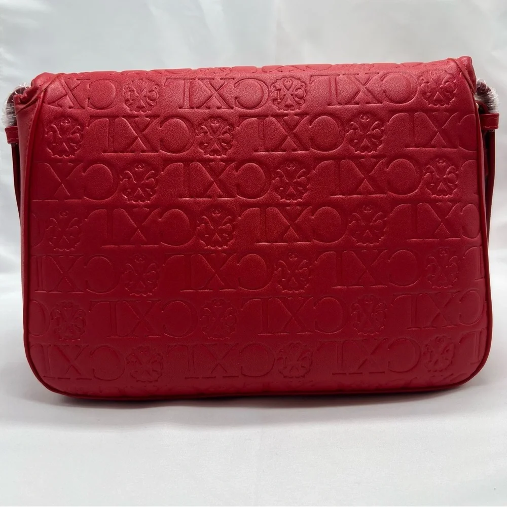 NWT CXL by Christian Lacroix Clara Embossed Logo‎ Shoulder Bag Red
